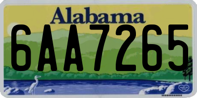 AL license plate 6AA7265