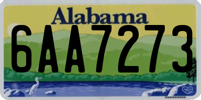 AL license plate 6AA7273