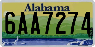 AL license plate 6AA7274