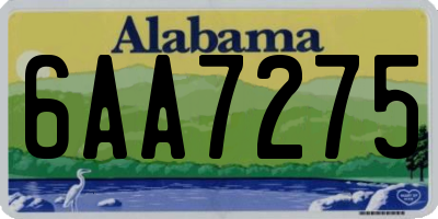 AL license plate 6AA7275