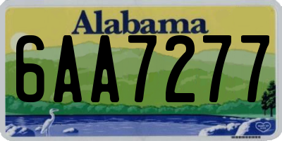 AL license plate 6AA7277