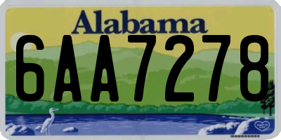 AL license plate 6AA7278