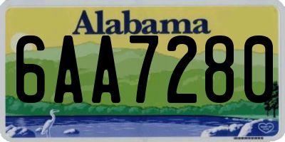 AL license plate 6AA7280