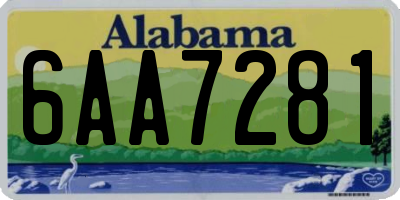 AL license plate 6AA7281