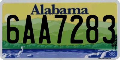AL license plate 6AA7283
