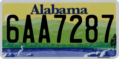 AL license plate 6AA7287
