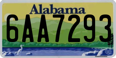 AL license plate 6AA7293