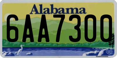 AL license plate 6AA7300