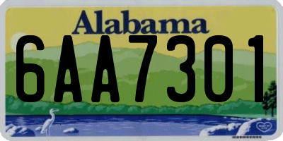 AL license plate 6AA7301
