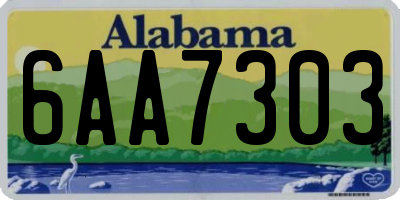 AL license plate 6AA7303