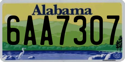 AL license plate 6AA7307