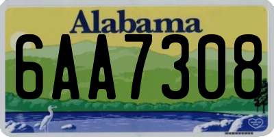 AL license plate 6AA7308