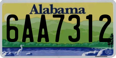 AL license plate 6AA7312
