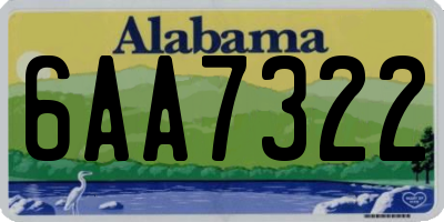 AL license plate 6AA7322