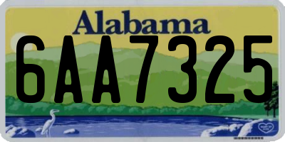 AL license plate 6AA7325