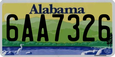 AL license plate 6AA7326