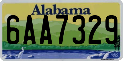 AL license plate 6AA7329