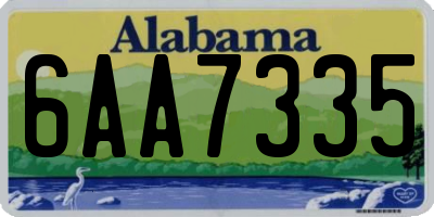 AL license plate 6AA7335