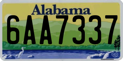 AL license plate 6AA7337
