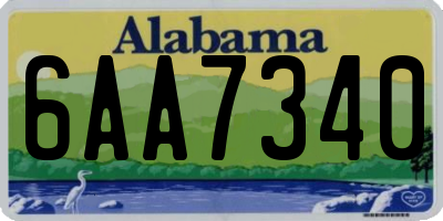 AL license plate 6AA7340
