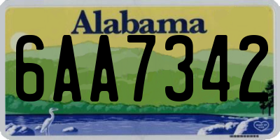 AL license plate 6AA7342