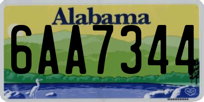 AL license plate 6AA7344