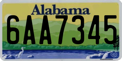 AL license plate 6AA7345