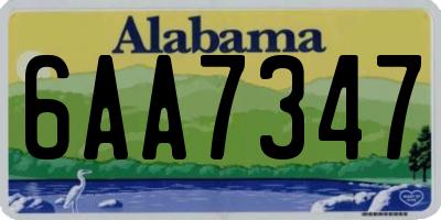 AL license plate 6AA7347