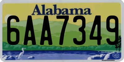 AL license plate 6AA7349
