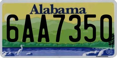 AL license plate 6AA7350