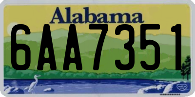 AL license plate 6AA7351