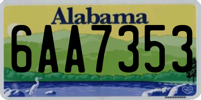 AL license plate 6AA7353