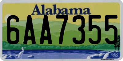 AL license plate 6AA7355