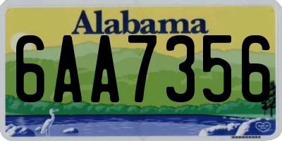AL license plate 6AA7356