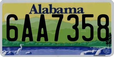 AL license plate 6AA7358