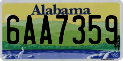 AL license plate 6AA7359