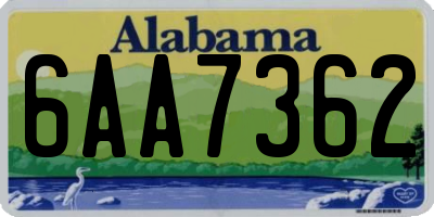 AL license plate 6AA7362