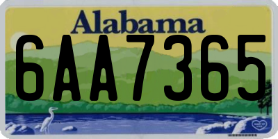 AL license plate 6AA7365