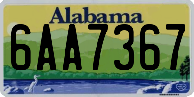 AL license plate 6AA7367