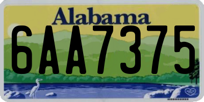 AL license plate 6AA7375