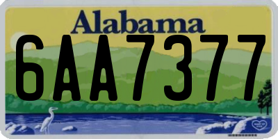 AL license plate 6AA7377