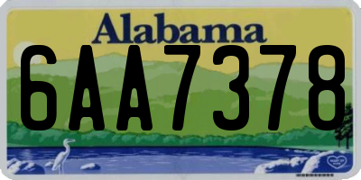 AL license plate 6AA7378