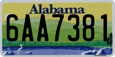 AL license plate 6AA7381