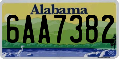 AL license plate 6AA7382