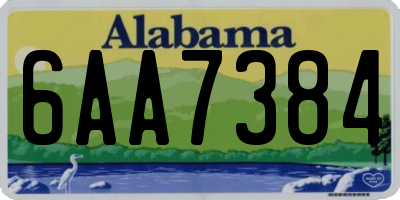 AL license plate 6AA7384