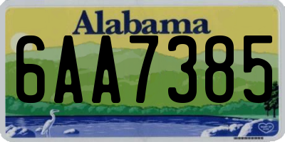 AL license plate 6AA7385