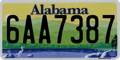 AL license plate 6AA7387
