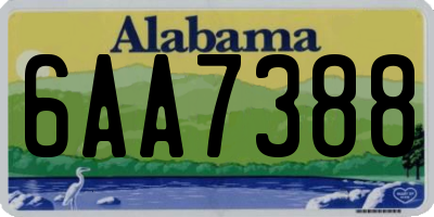 AL license plate 6AA7388