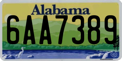 AL license plate 6AA7389