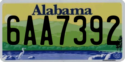 AL license plate 6AA7392